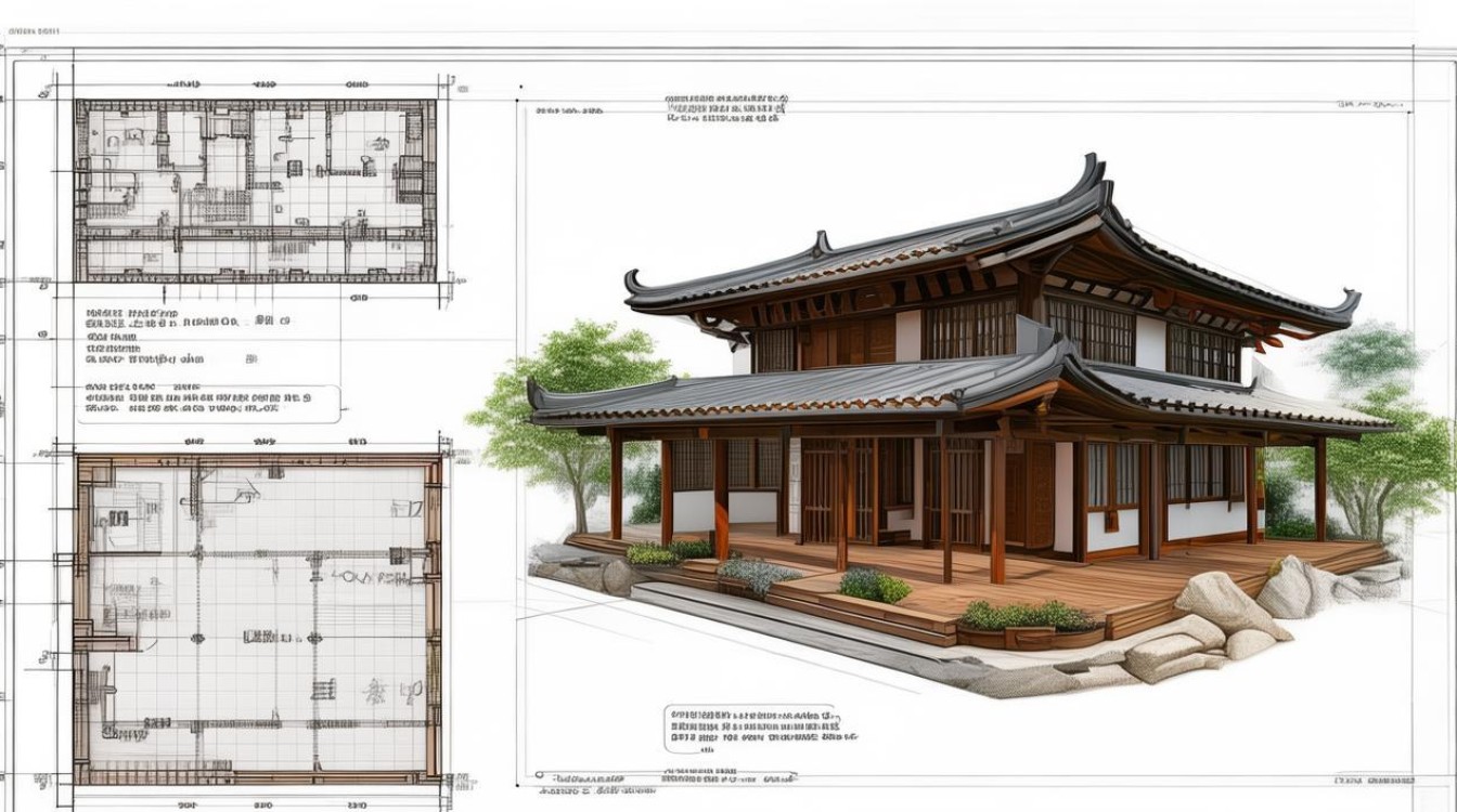 小茶室设计图纸，小茶室设计图纸总平面 立面图 抛面图-图1