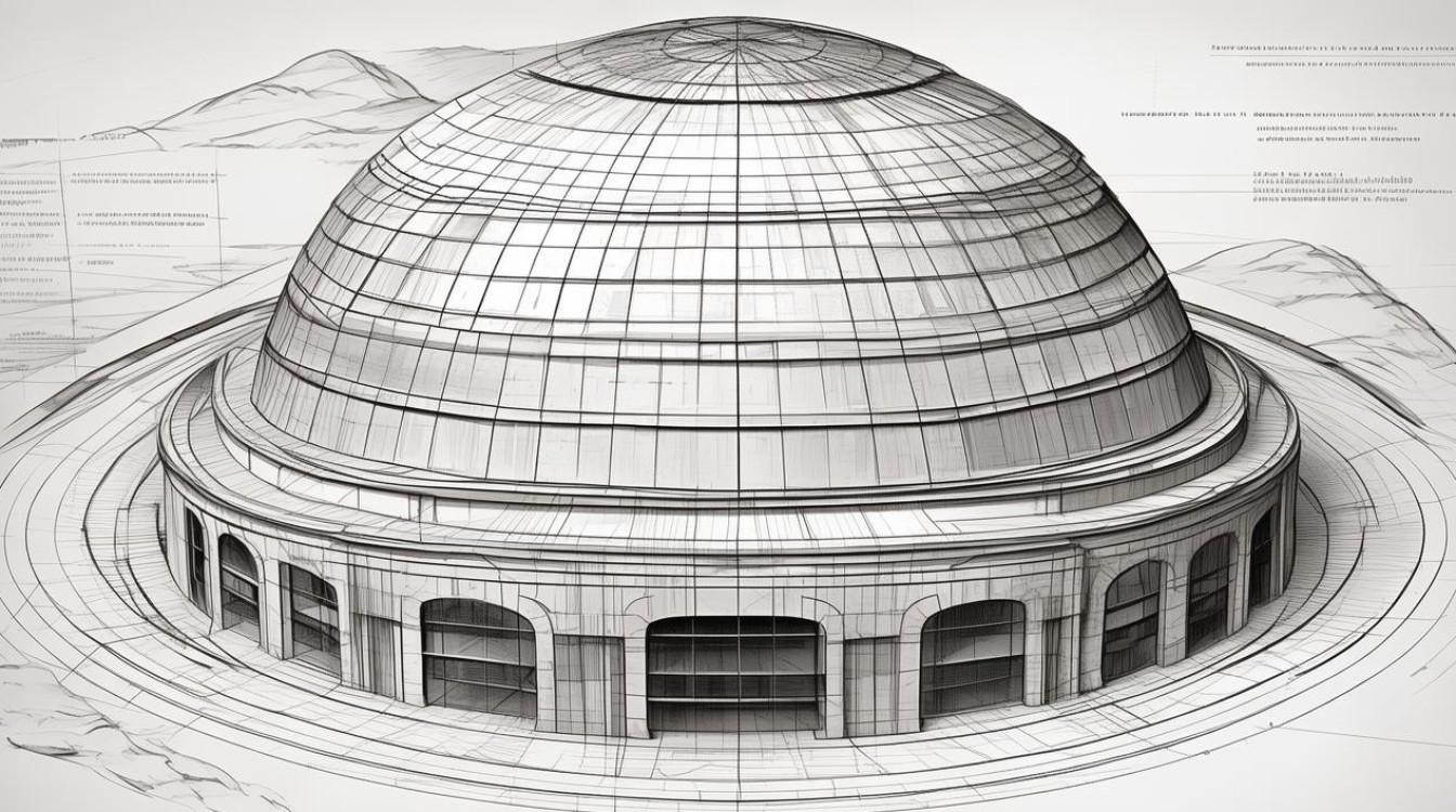 圆顶建筑设计图，圆顶建筑设计图纸-图1