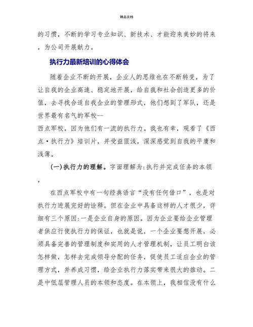 管理执行力培训心得体会