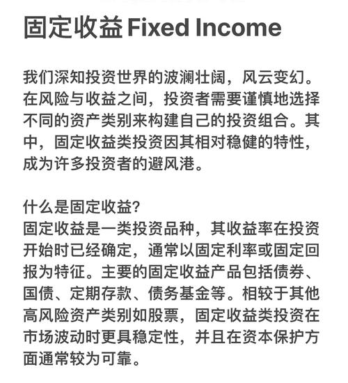 不属于固定收益投资工具