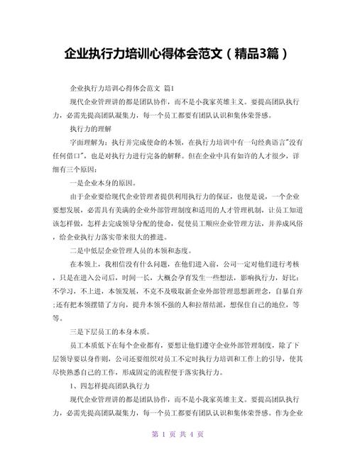 领导力执行力培训心得