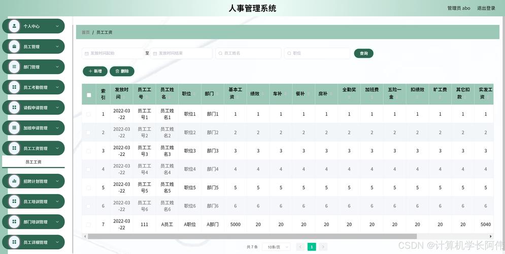 人力资源管理系统 java
