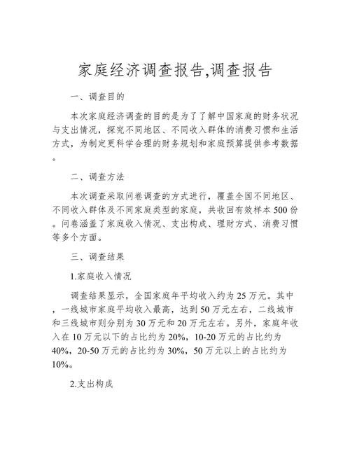 家庭投资理财调查报告