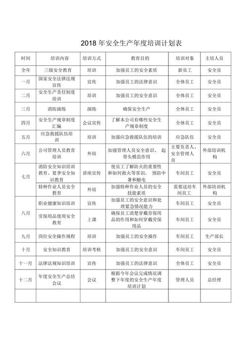 项目公司培训计划