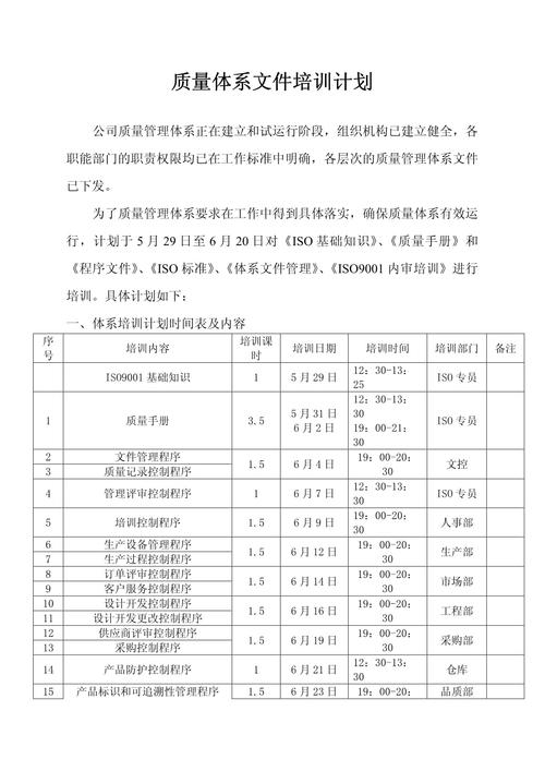 项目公司培训计划
